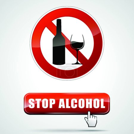 Illustration for Stop alcohol, vector illustration simple design - Royalty Free Image