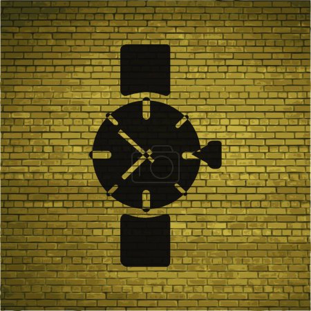 Illustration for Watch,clock. Flat modern web button and space for your text. - Royalty Free Image