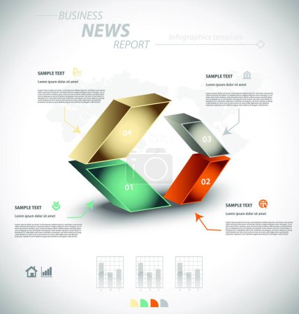 Ilustración de Plantilla de infografía de negocios en un estilo atractivo - Imagen libre de derechos