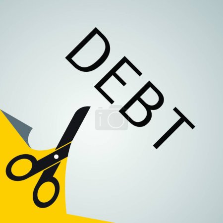 Illustration for Illustration of the Cut debt - Royalty Free Image