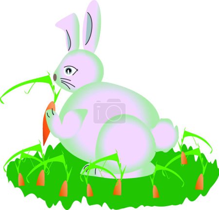 Illustration for Illustration of the Rabbit and carrot - Royalty Free Image