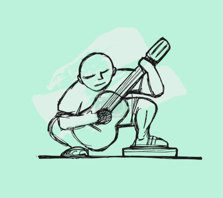 Téléchargez les illustrations : Illustration du guitariste - en licence libre de droit
