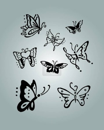 Téléchargez les illustrations : Illustration du vecteur Papillons - en licence libre de droit