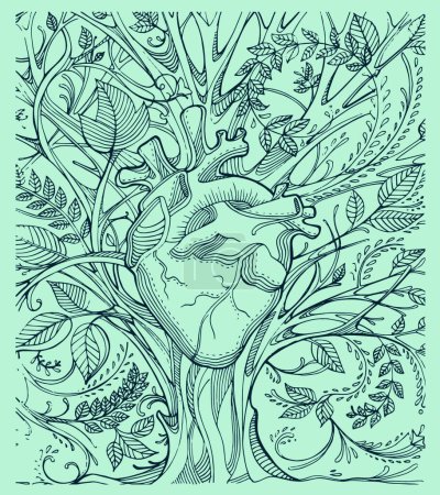Ilustración de Corazón orgánico moderno vector ilustración - Imagen libre de derechos