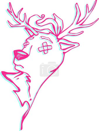 Téléchargez les illustrations : Icône tête de renne vectorielle pour web, illustration vectorielle - en licence libre de droit