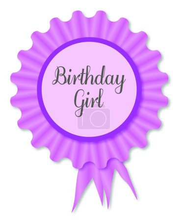 Illustration for Birthday Girl Rosette, graphic vector illustration - Royalty Free Image