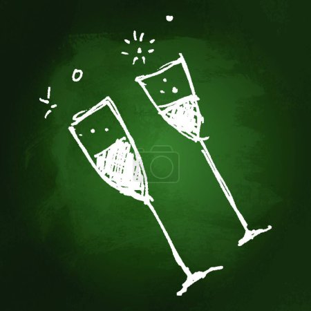 Illustration for Set of cartoon style wine glasses - Royalty Free Image