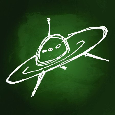 Téléchargez les illustrations : Illustration de vaisseau spatial ovni, vaisseau extraterrestre - en licence libre de droit