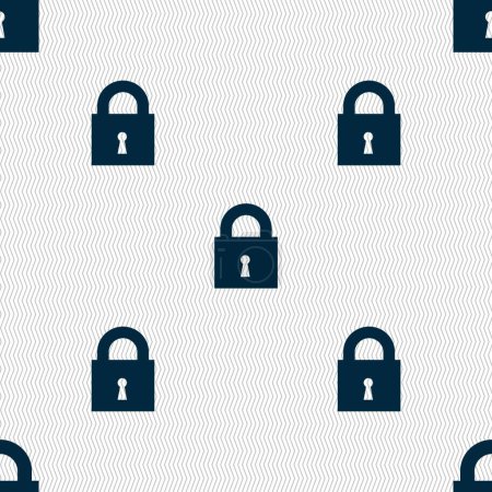 Ilustración de Closed lock icon sign. Seamless pattern with geometric texture. Vector - Imagen libre de derechos