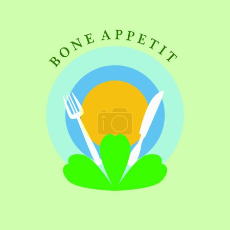 Illustration for Bone appetit, graphic vector illustration - Royalty Free Image