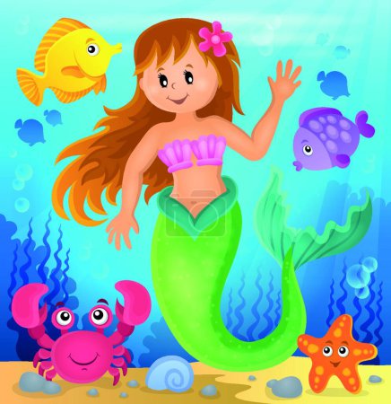 Illustration for Mermaid, graphic vector illustration - Royalty Free Image