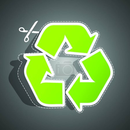 Ilustración de Icono de signo de reciclaje, ilustración de protección del medio ambiente - Imagen libre de derechos