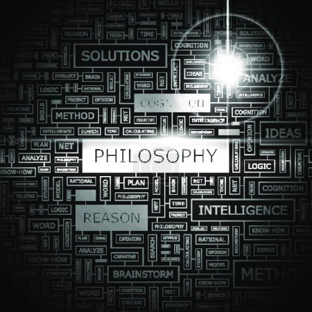 Illustration for PHILOSOPHY. Abstract vector tagging concept - Royalty Free Image