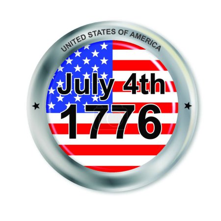 Illustration for July 4 Button, graphic vector illustration - Royalty Free Image