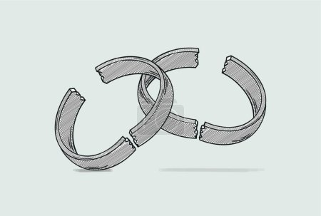 Illustration for Illustration of the broken ring, divorce - Royalty Free Image