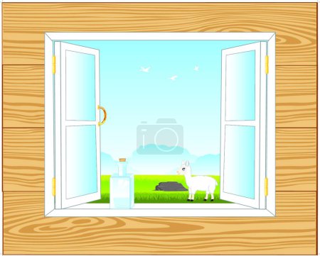 Téléchargez les photos : Illustration de la fenêtre dans la chambre - en image libre de droit