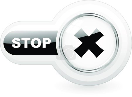 Téléchargez les illustrations : Icône Stop, illustration vectorielle simple - en licence libre de droit