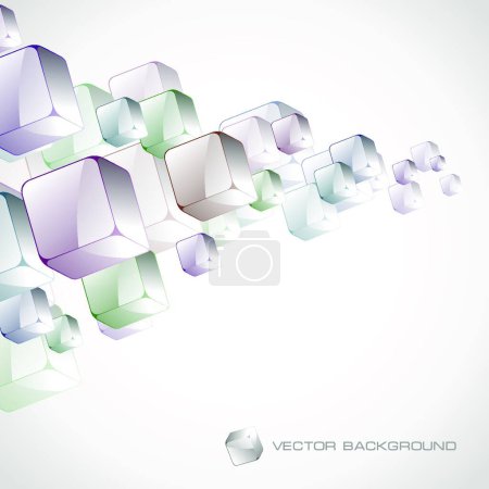 Illustration for Digital illustration of geometric Cubes. different bricks and blocks - Royalty Free Image