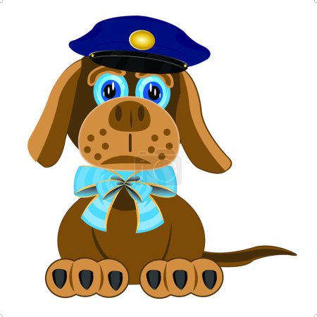 Téléchargez les illustrations : Illustration vectorielle de police canine - en licence libre de droit