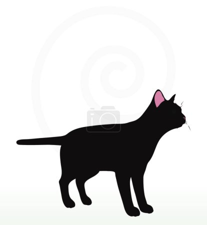 Ilustración de Ilustración de la silueta del gato - Imagen libre de derechos