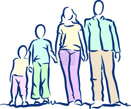 Téléchargez les illustrations : Illustration de la jeune famille - en licence libre de droit