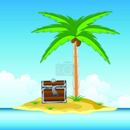 Illustration for Illustration of the Coffer on island - Royalty Free Image
