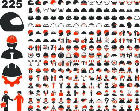 Illustration for "Work Safety and Helmet Icon Set." - Royalty Free Image