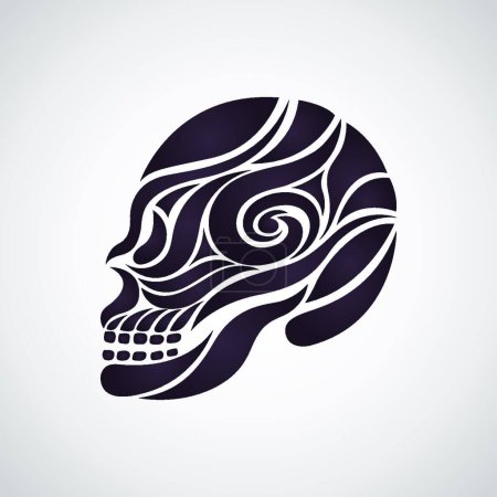 Téléchargez les illustrations : Illustration du vecteur de tatouage du crâne - en licence libre de droit