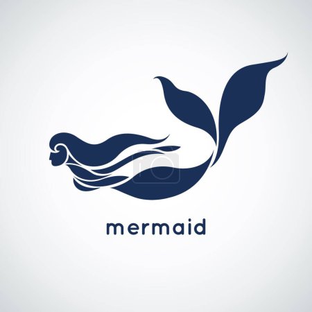 Illustration for Illustration of the mermaid logo vector - Royalty Free Image