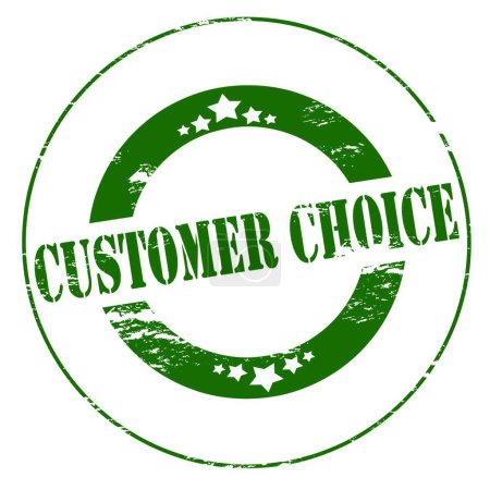 Illustration for "Customer choice" text in stamp style, stamped on white background - Royalty Free Image