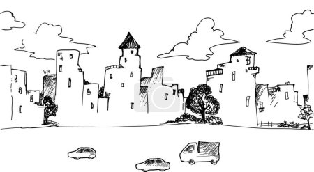 Ilustración de Ilustración de la ciudad sin fin - Imagen libre de derechos