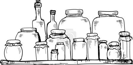 Ilustración de Ilustración de los frascos y botellas - Imagen libre de derechos
