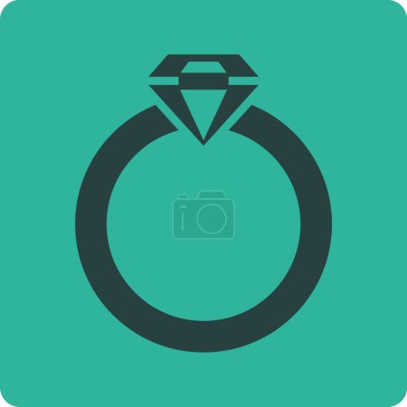 Illustration for Illustration of the Diamond Ring Icon - Royalty Free Image