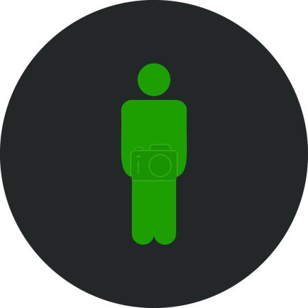 Ilustración de "Hombre plana verde y gris colores botón redondo
" - Imagen libre de derechos