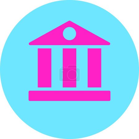 Téléchargez les illustrations : "Banque plat rose et bleu couleurs bouton rond
" - en licence libre de droit