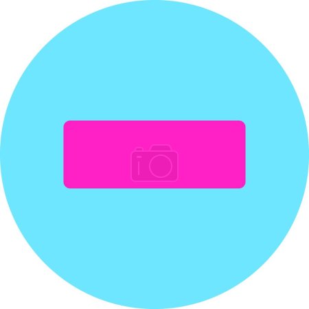 Téléchargez les illustrations : "Moins les couleurs plates rose et bleu bouton rond
" - en licence libre de droit