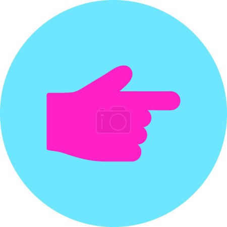 Illustration for Index Finger flat pink and blue colors round button - Royalty Free Image