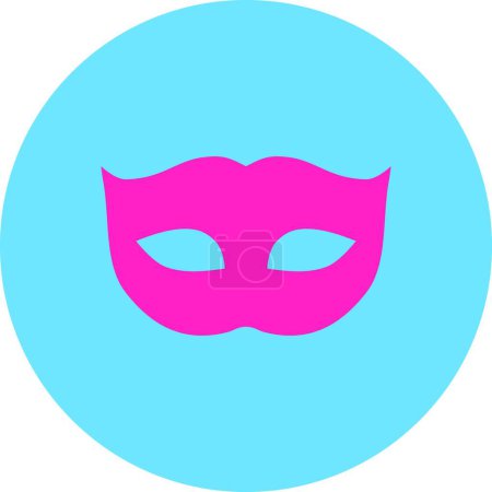 Téléchargez les illustrations : "intimité masque plat rose et bleu couleurs bouton rond
" - en licence libre de droit