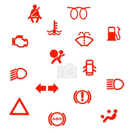 Illustration for "Vehicle Dash Warning Symbols" - Royalty Free Image