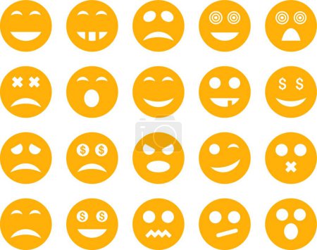 Illustration for "Smile and emotion icons" - Royalty Free Image
