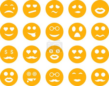 Illustration for "Smile and emotion icons" - Royalty Free Image