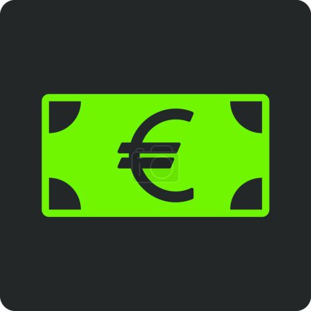 Téléchargez les illustrations : Icône des billets en euros, illustration vectorielle - en licence libre de droit