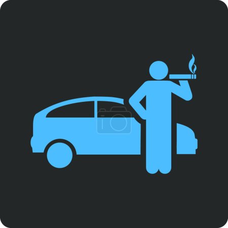 Téléchargez les illustrations : Icône du chauffeur de taxi fumeur, illustration vectorielle - en licence libre de droit