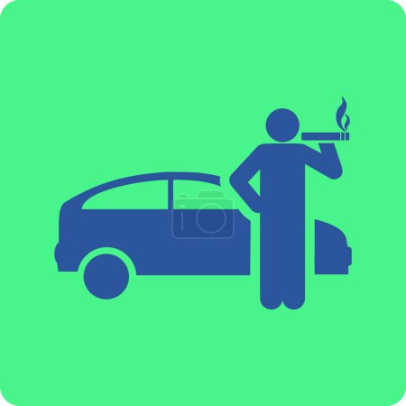 Ilustración de Icono de taxista fumador, ilustración vectorial - Imagen libre de derechos