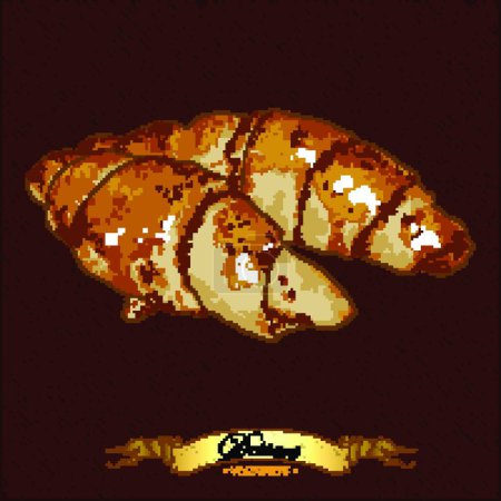 Ilustración de Pasteles croissant, ilustración simple vector - Imagen libre de derechos