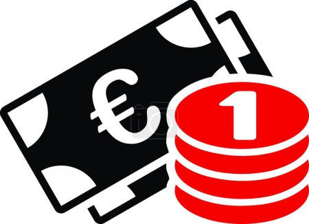 Ilustración de Icono de dinero en euros, ilustración vectorial - Imagen libre de derechos