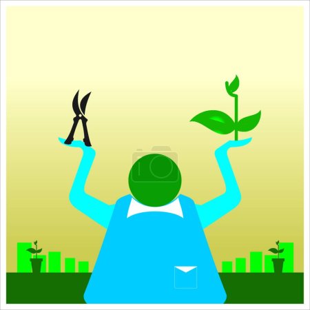 Téléchargez les illustrations : Plantes et agriculture, illustration vectorielle graphique - en licence libre de droit