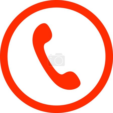Illustration for "Phone flat orange color rounded vector icon" - Royalty Free Image