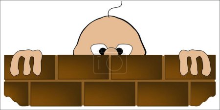 Illustration for Peeping Tom, graphic vector illustration - Royalty Free Image