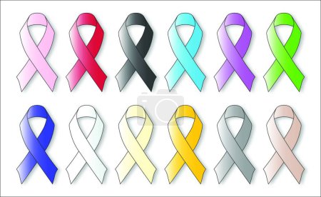 Illustration for Awareness Ribbons, graphic vector illustration - Royalty Free Image